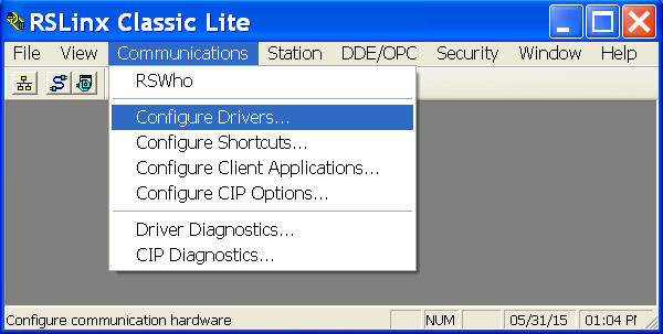 rslinx classic lite a signed driver is required